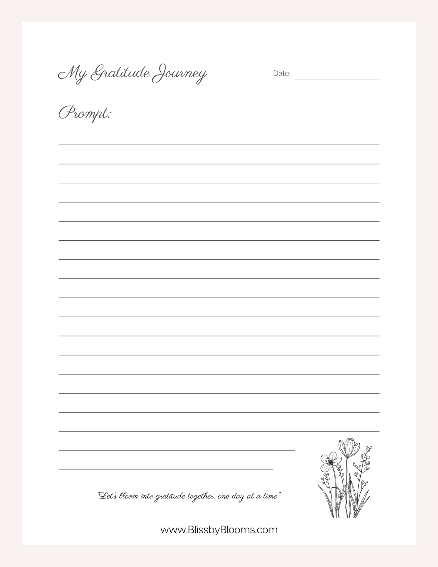 Bliss By Blooms Gratitude Journal